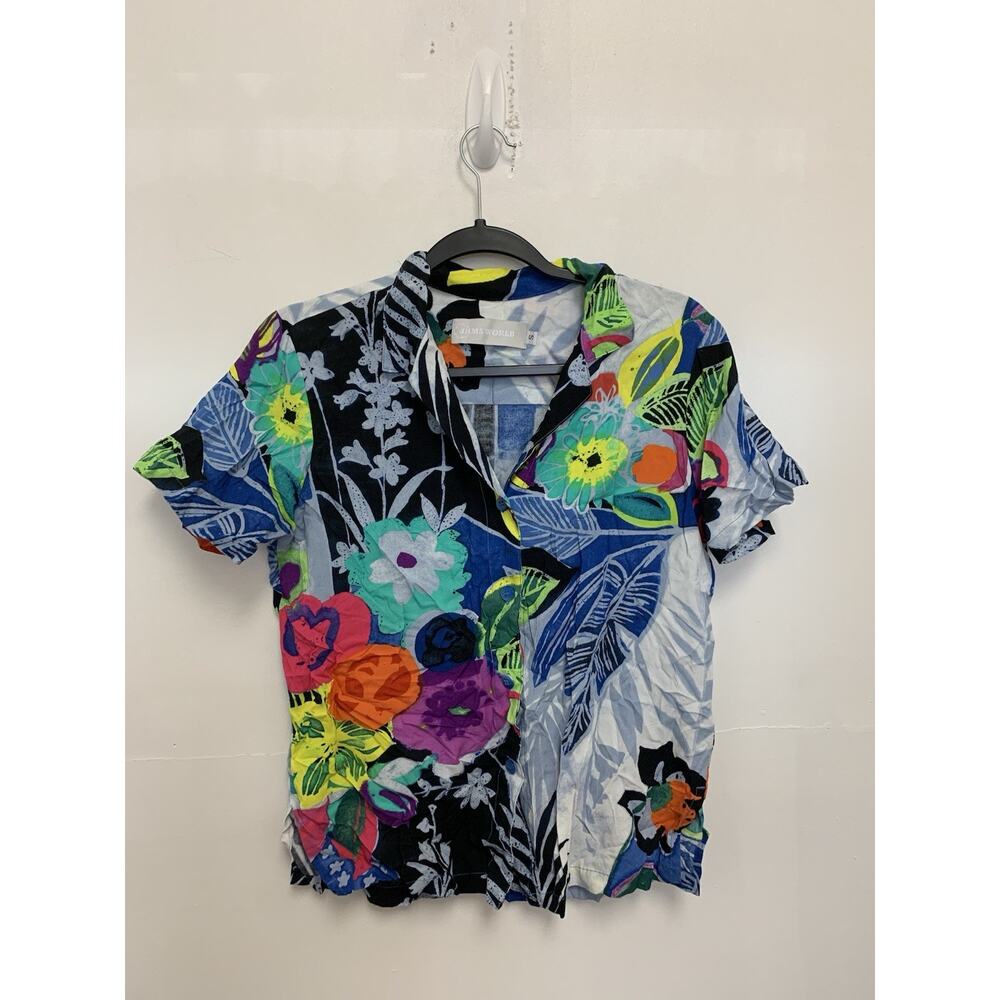 Jams World Shirt Womens Unisex Tropical Love Funky Artsy Tropical Floral S